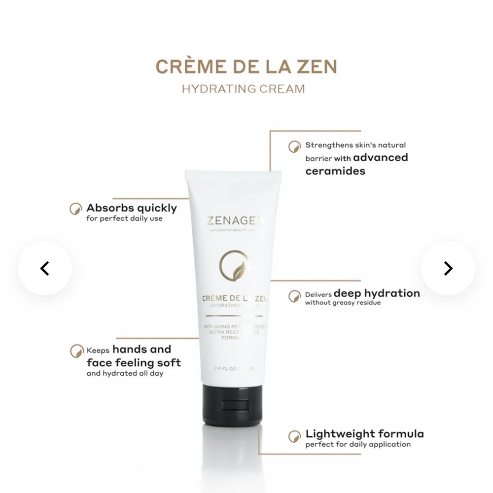 ✨🧴‎ Zenagen Crème de la Zen Hydrating Anti-Aging Cream 3.4 oz NEW 🧴✨